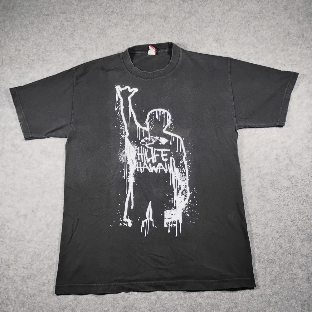 HiLife Hawaii Butigroove Shaka Graffiti T-Shirt Men L Black Local Streetwear